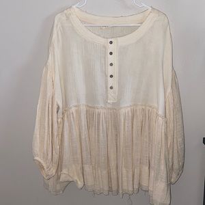 Cream colored oversized blouse by together, size small. NWOT, never worn.